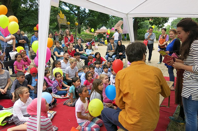 Kinderlesung Buchhandlung Berlin. Foto: Buchhandlung Die Insel